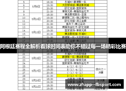 阿根廷赛程全解析看球时间表助你不错过每一场精彩比赛